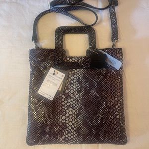 TMRW Studio Mateo Purple Black Snakeskin Bag - Crossbody and Clutch